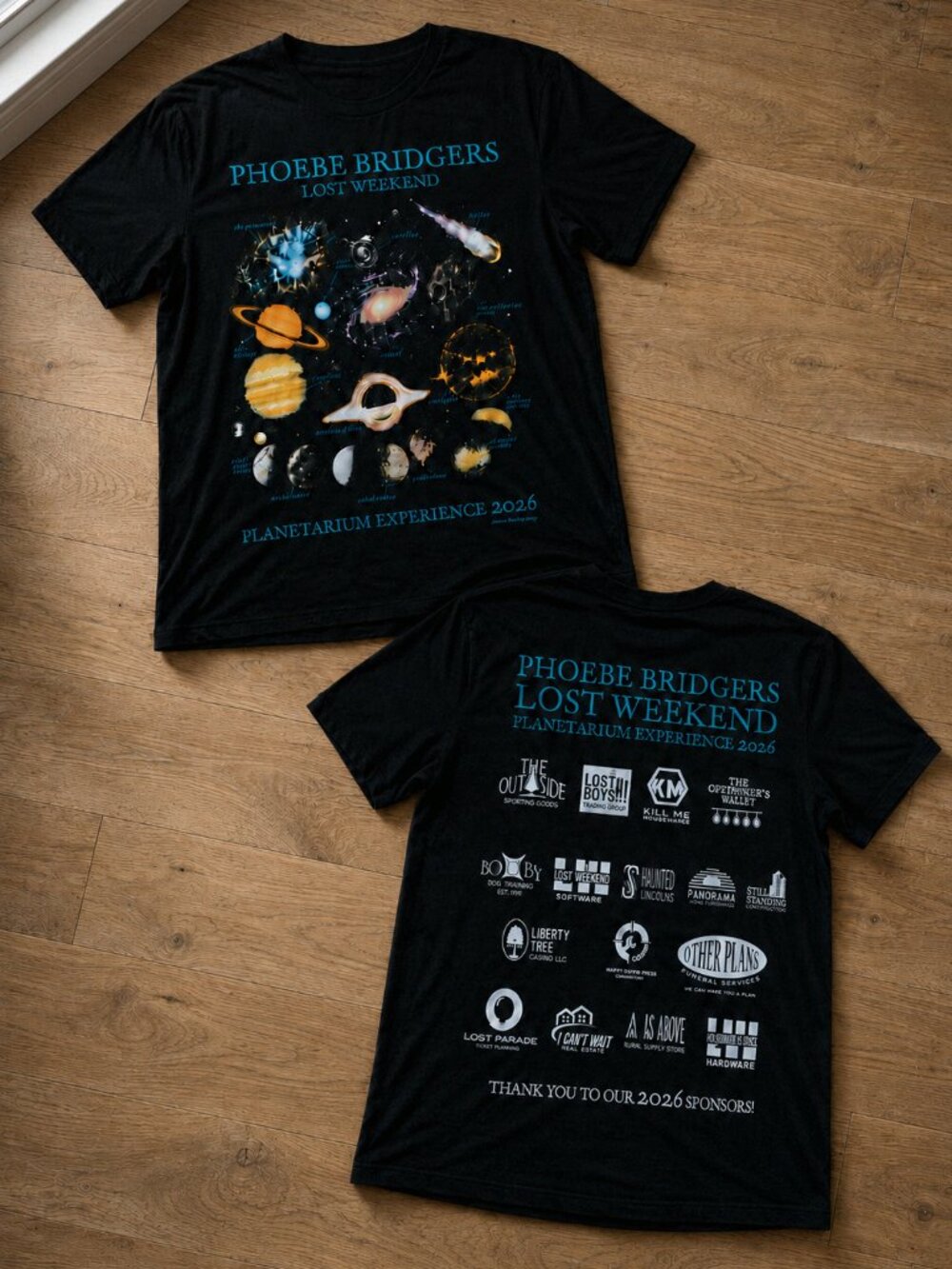 Phoebe Bridgers Lost Weekend Planetarium Experience 2026 Merch Tee, Reprint